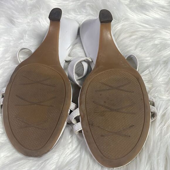 Dressbarn Ladies Elise White Slide on Heel Sandals, Size 7M - Picture 5 of 8